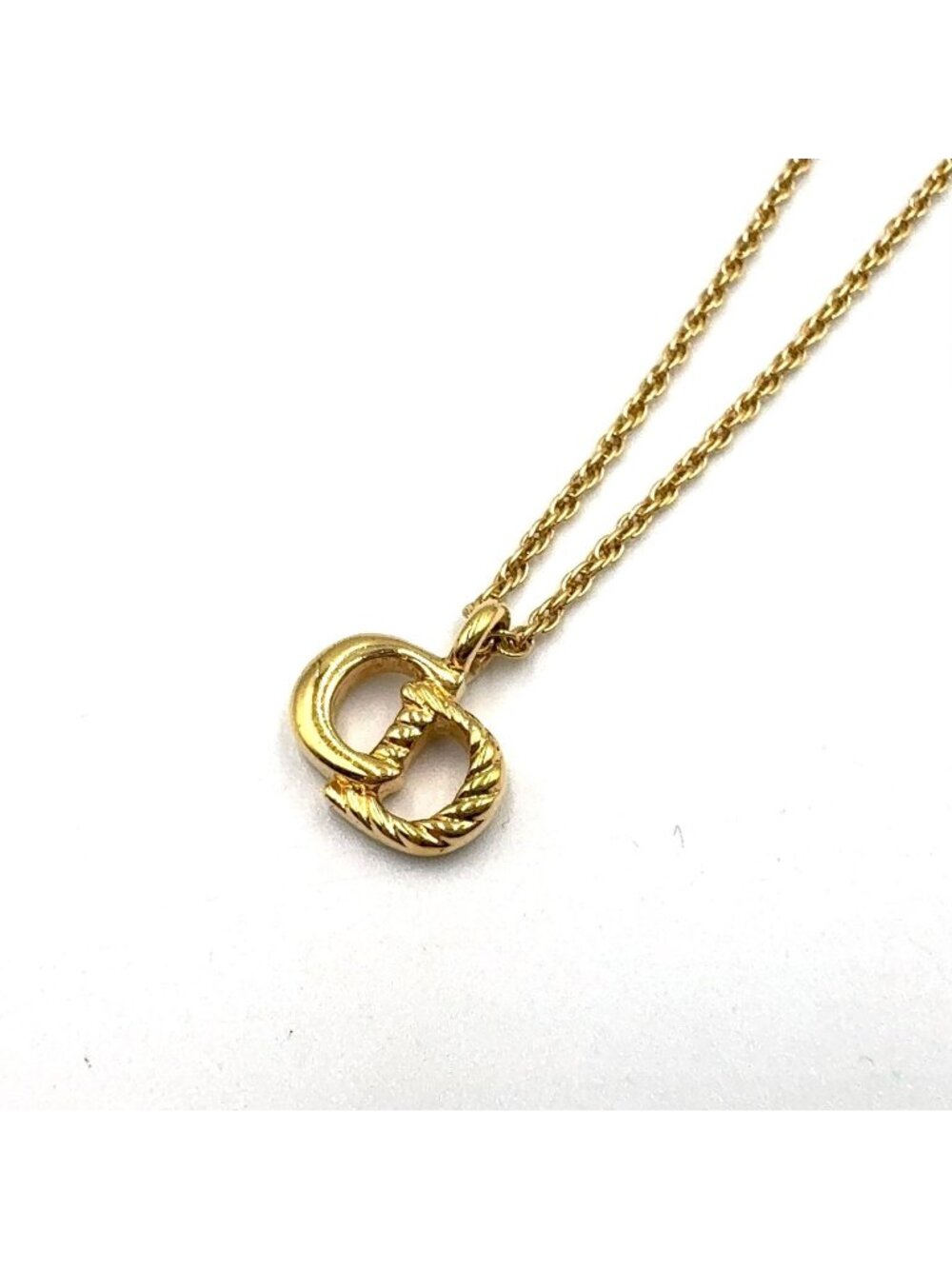 Dior CD Logo Twisted Rope Gold Plated Necklace
